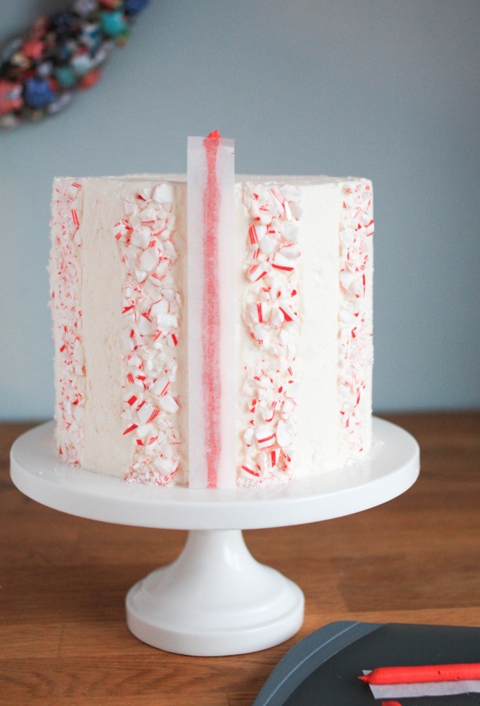 Candy Cane Buttercream Stripe Cake | Erin Gardner 
