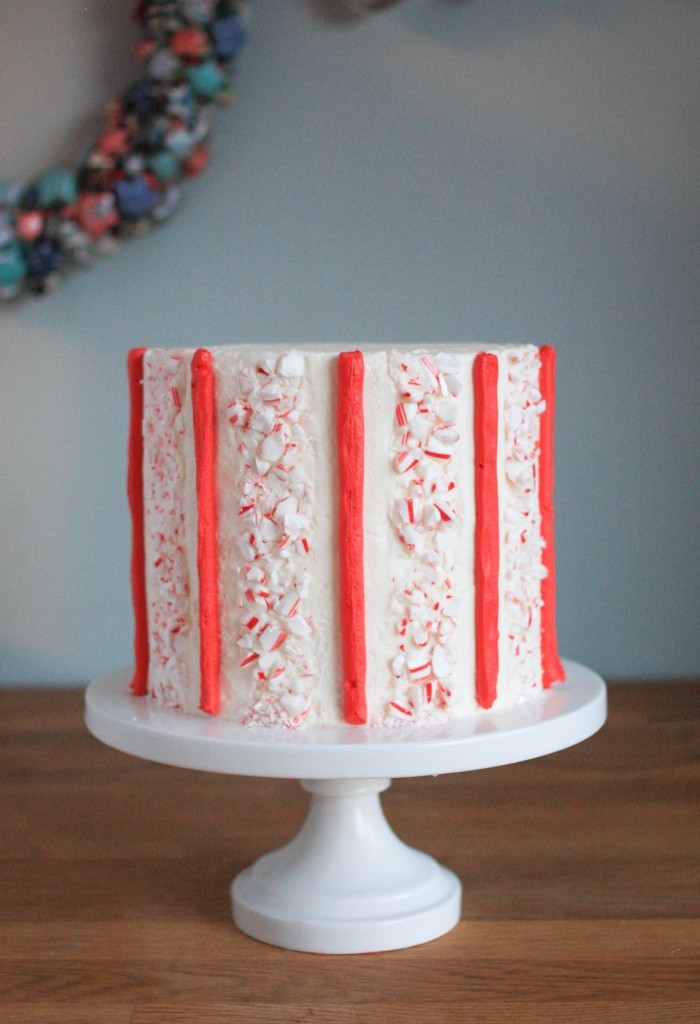 Candy Cane Buttercream Stripe Cake | Erin Gardner 