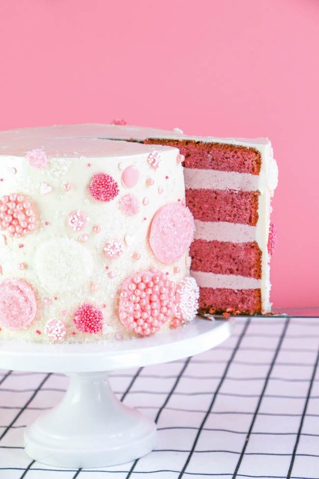 Slice of Raspberry Rose Cake | Erin Gardner | Erin Bakes