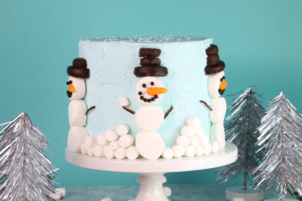 Easy Marshmallow Snowman Cake | Erin Gardner | Erin Bakes