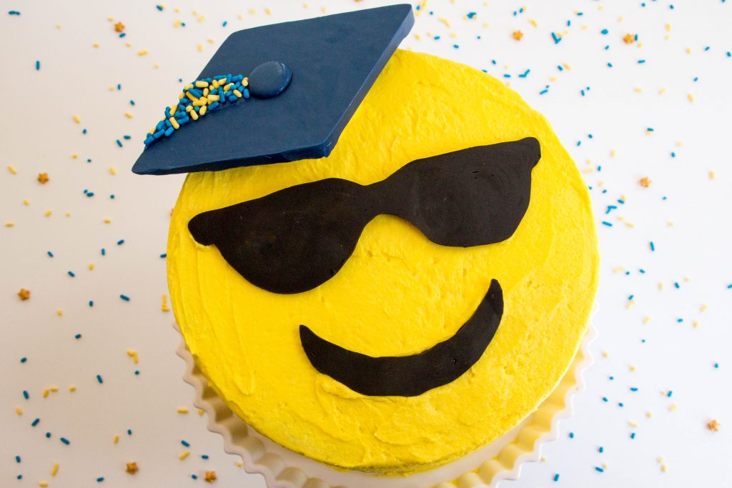 Emoji Graduation Cake by Erin Gardner | Erin Bakes