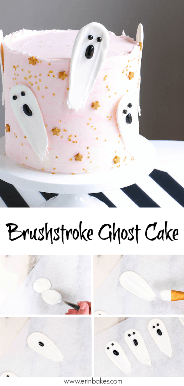 Brushstroke Ghost Halloween Cake