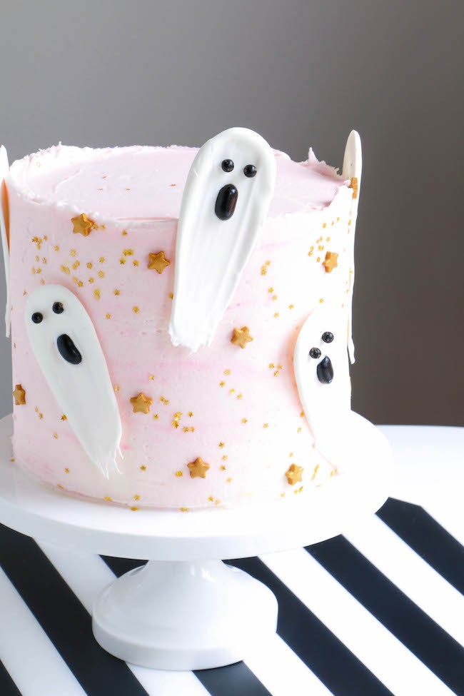 Brushstroke Ghost Halloween Cake | Erin Gardner | Erin Bakes