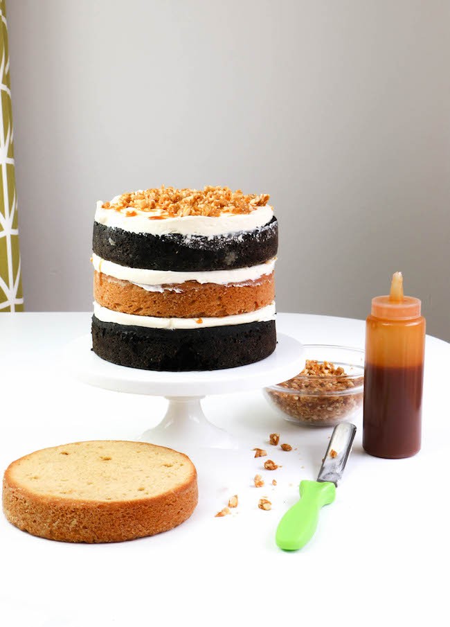 Candy Bar Cake Components | Erin Bakes