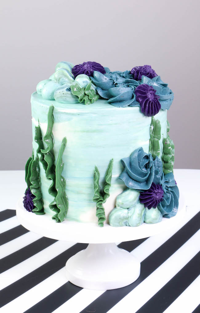 Piping the Purple Buttercream Sea Urchins | Erin Bakes