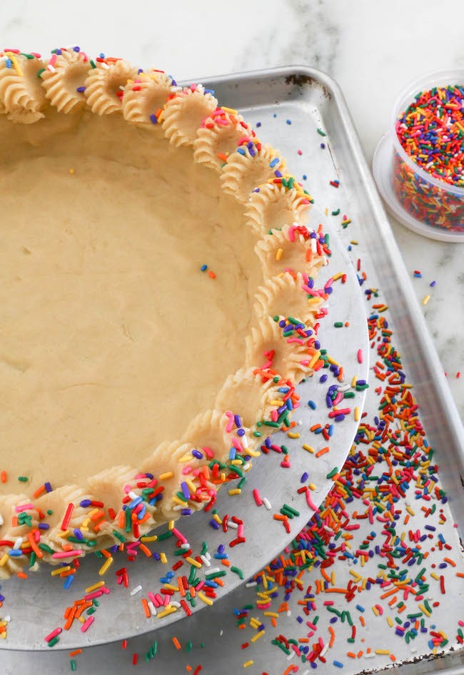 Adding Rainbow Sprinkles to the Butter Cookie Pie Crust | Erin Bakes