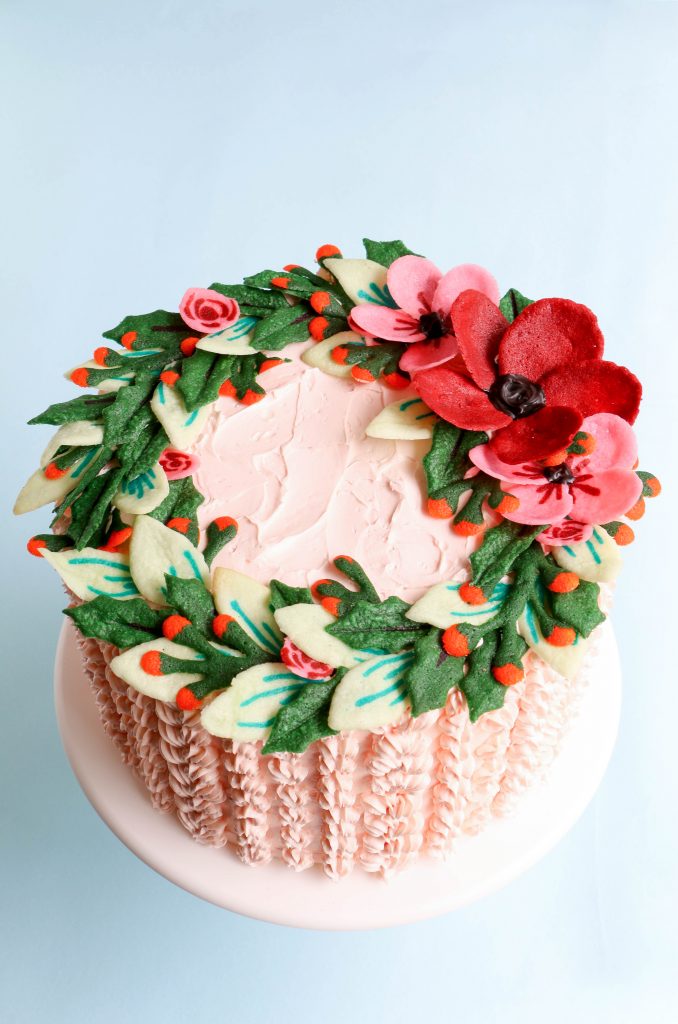 My Tuile Wreath Cake from American Cake Decorating Magazine. | Erin Gardner