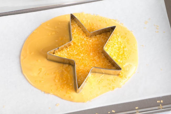Star Cutter Filled with Yellow Sanding Sugar | Erin Bakes