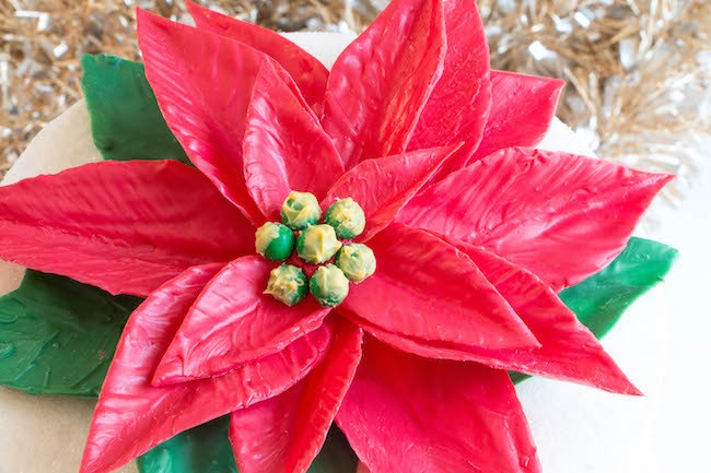 Close Up of a Giant Chocolate Poinsettia | Erin Bakes